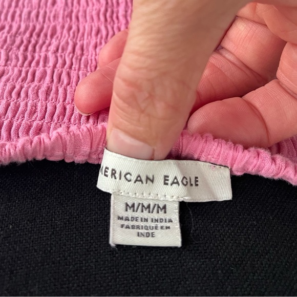 🎀 American Eagle Pink Cotton/Linen Short Romper with Pockets SIZE MEDIUM - Picture 5 of 5